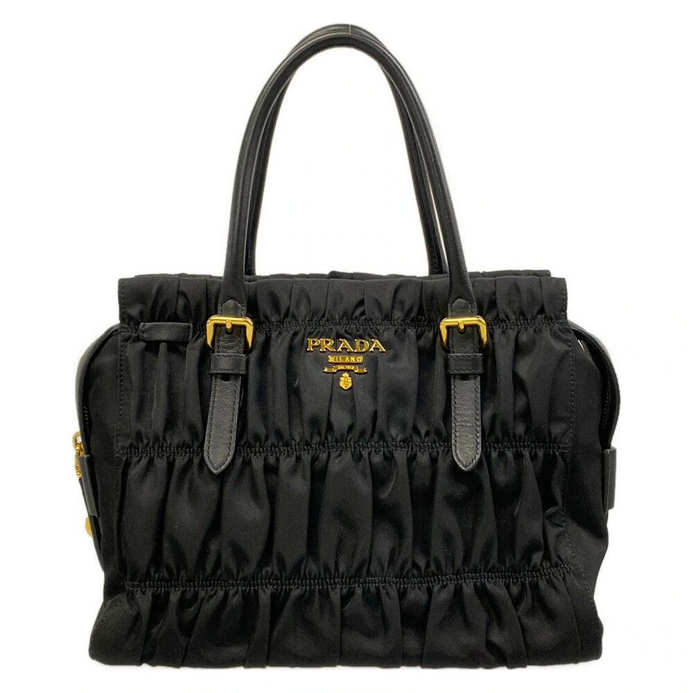 Prada Gathered Bag Black Nylon Handbag #326074P11B